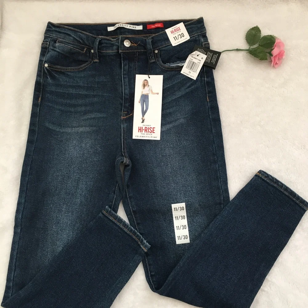 Celebrity pink skinny hi-rise jeans, size 11/30 - Picture 2 of 9